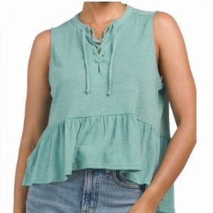 Lucky Brand Linen Relaxed Cami Top Size Medium